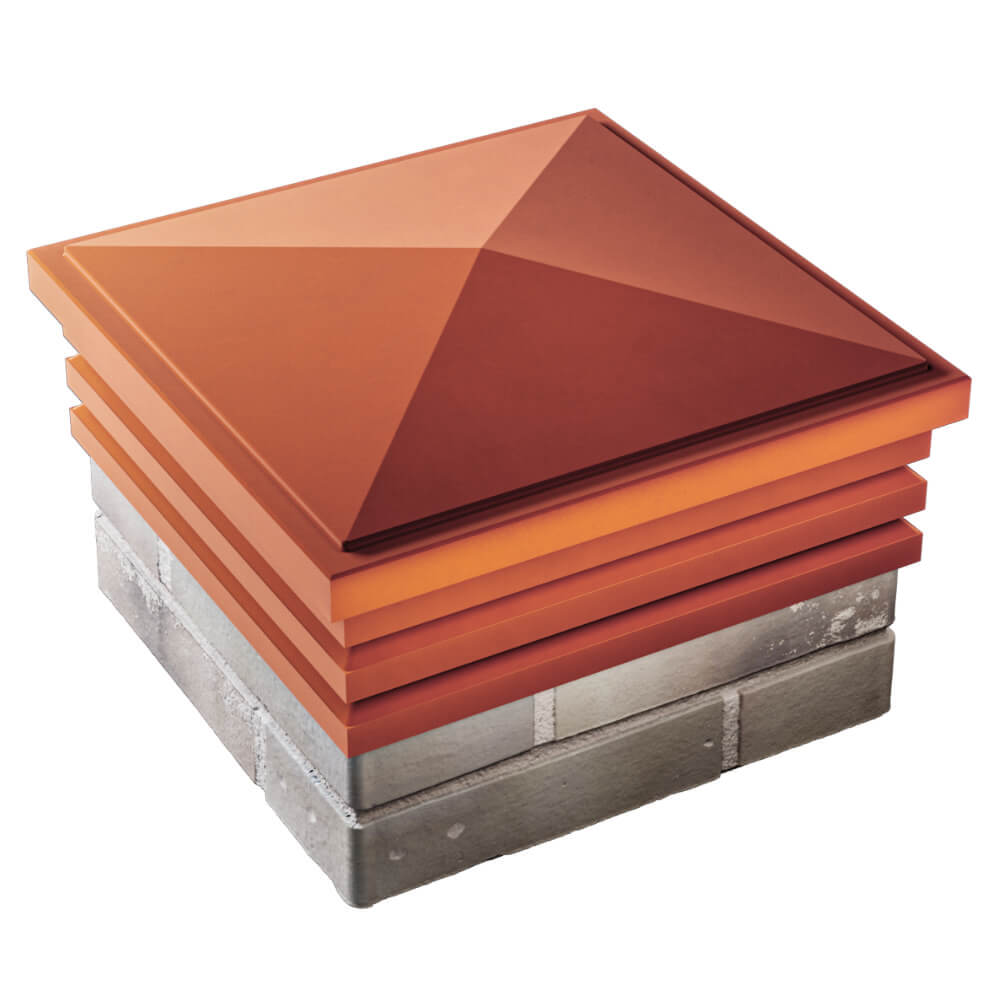 Колпак Zking Бона ХайТек Красный на столб 1.5х1.5 кирпича (385х385мм) в Екатеринбурге фото