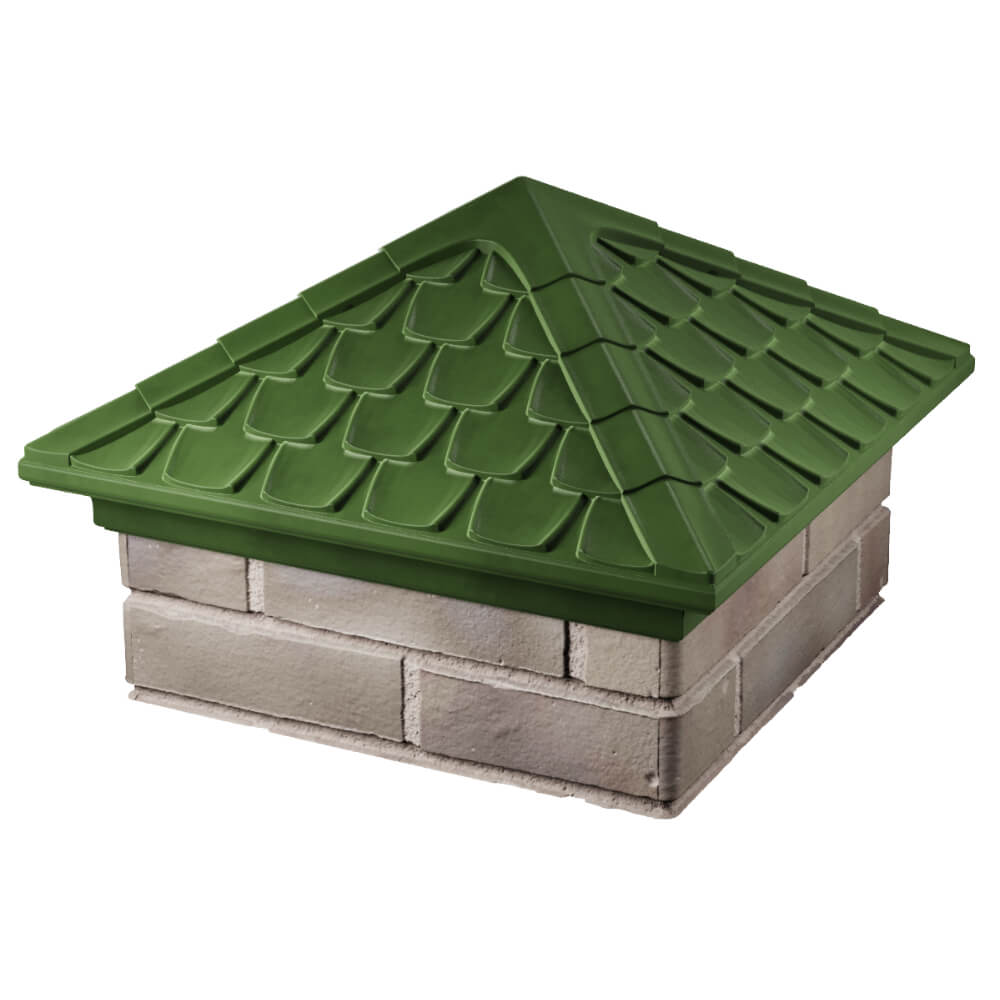 Колпак Zking Эльбрус Зеленый на столб 1.5х1.5 кирпича (385х385мм) в Екатеринбурге фото