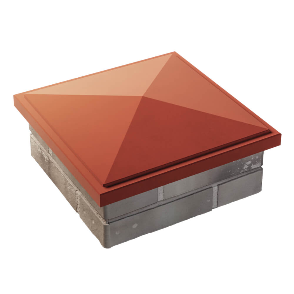 Колпак Zking БонаМоно Красный на столб 1.5х1.5 кирпича (385х385, 400х400мм) в Екатеринбурге фото