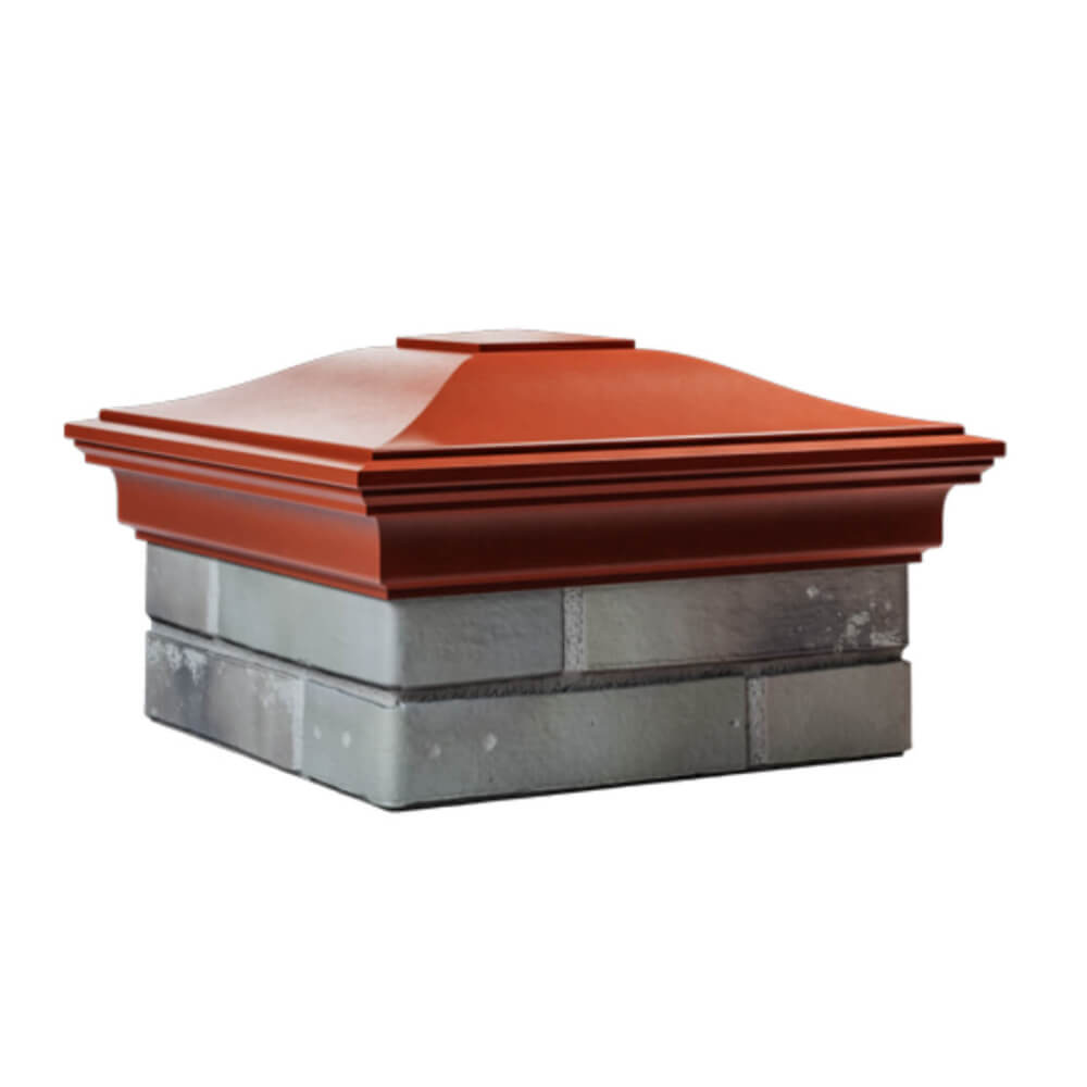 Колпак Zking Монблан Красный на столб 1.5х1.5 еврокирпича 0.7НФ (355х355мм) в Екатеринбурге фото