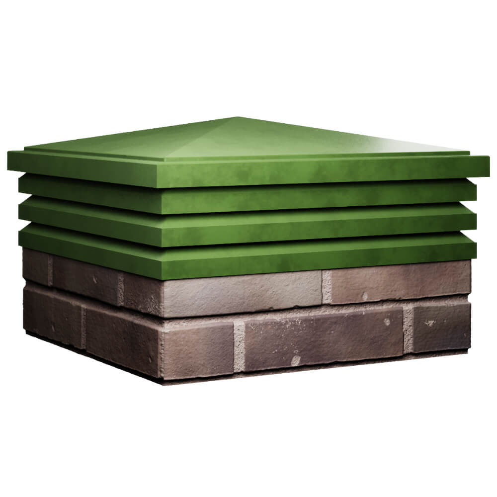 Колпак Zking Бона ХайТек Зеленый на столб 2х2 кирпича (513х513мм) в Екатеринбурге фото