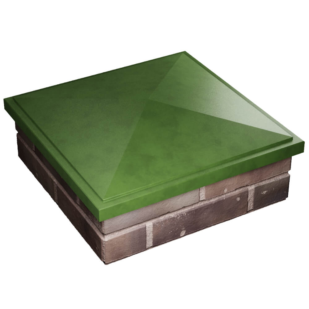 Колпак Zking БонаМоно Зеленый на столб 2х2 кирпича (515х515, 530х530мм) в Екатеринбурге фото