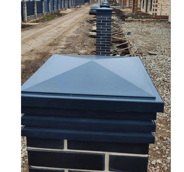 Колпак Zking Бона ХайТек Серый на столб 1.5х1.5 кирпича (385х385мм) в Екатеринбурге фото