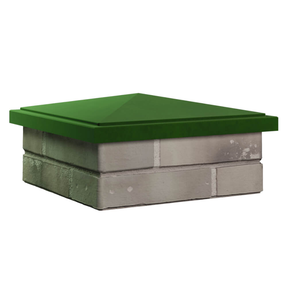 Колпак Zking БонаМоно Зеленый на столб 1.5х1.5 кирпича (385х385, 400х400мм) в Екатеринбурге фото