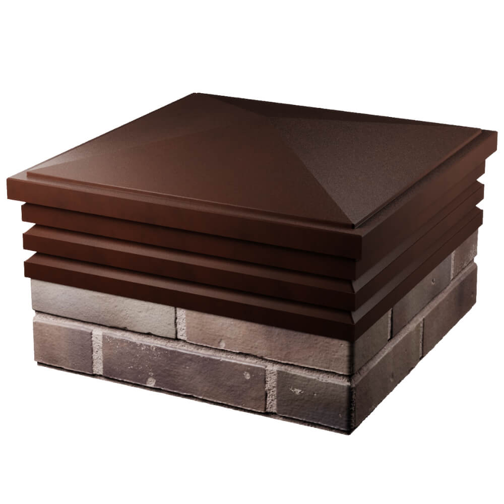 Колпак Zking Бона ХайТек Коричневый на столб 2х2 кирпича (513х513мм) в Екатеринбурге фото