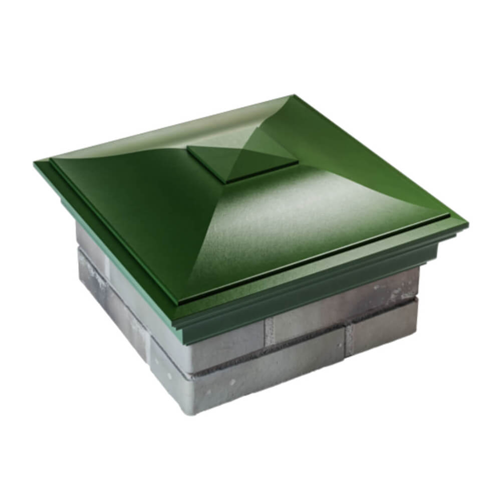 Колпак Zking Монблан Зеленый на столб 1.5х1.5 еврокирпича 0.7НФ (355х355мм) в Екатеринбурге фото