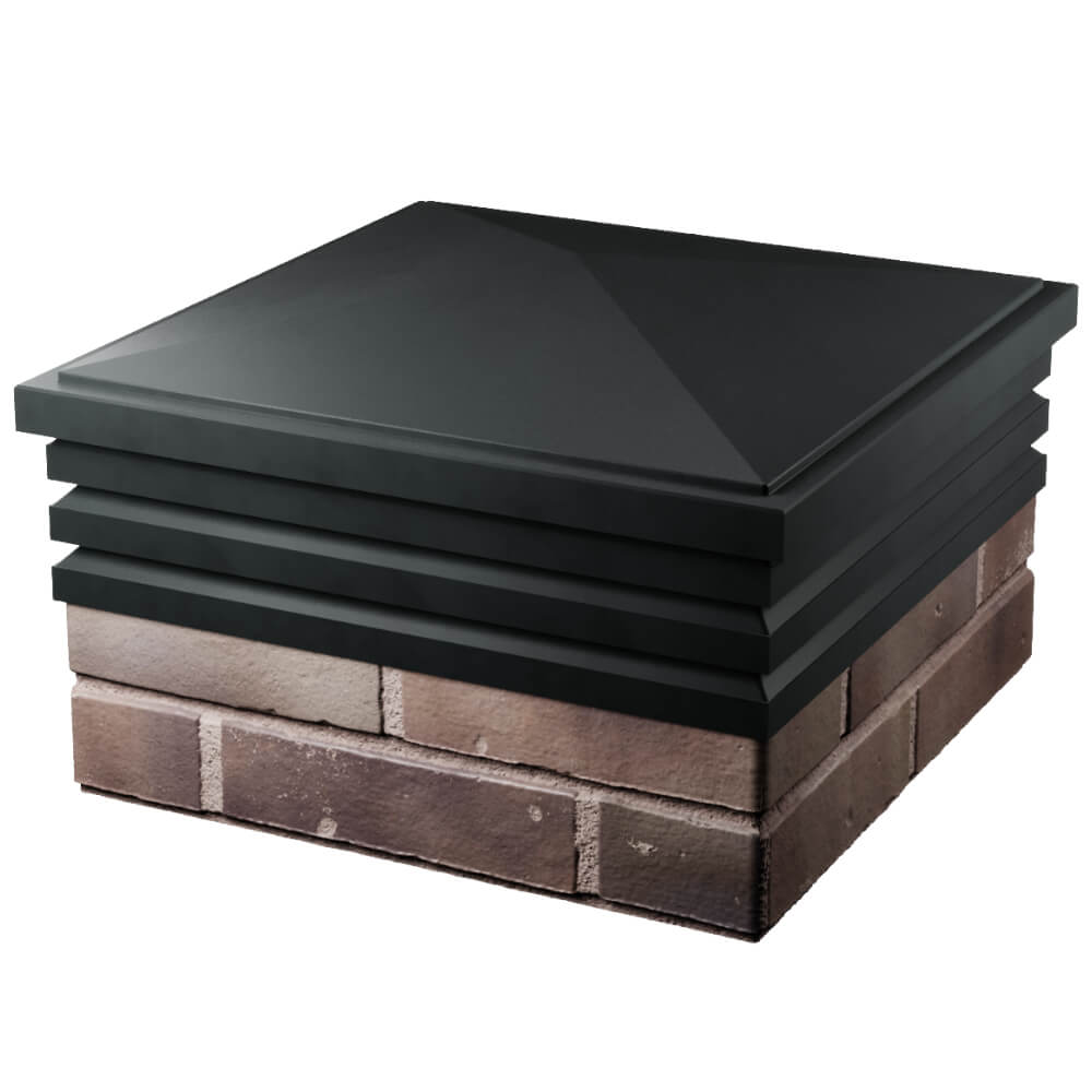 Колпак Zking Бона ХайТек Черный на столб 2х2 кирпича (513х513мм) в Екатеринбурге фото