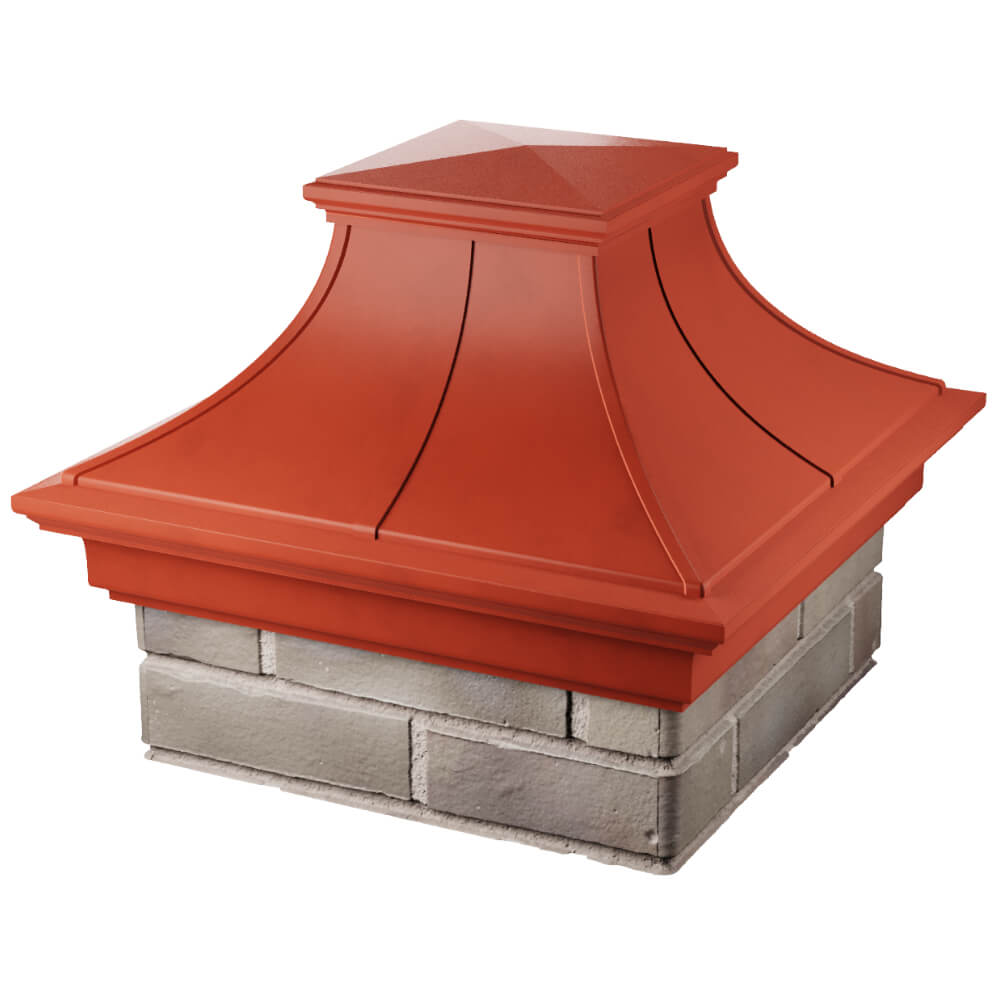 Колпак Zking Монблан Премиум Красный на столб 1.5х1.5 кирпича (385х385мм) в Екатеринбурге фото