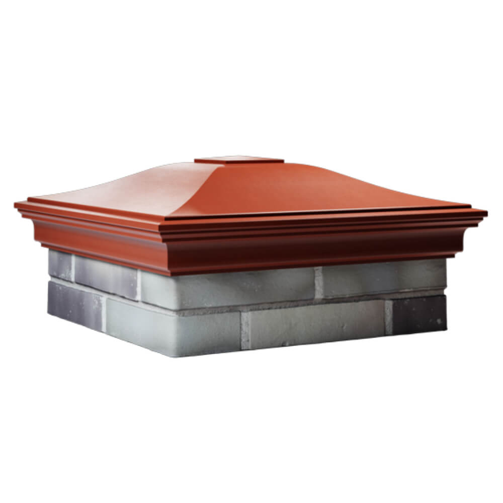 Колпак Zking Монблан Красный на столб 2х2 кирпича (515х515мм) в Екатеринбурге фото