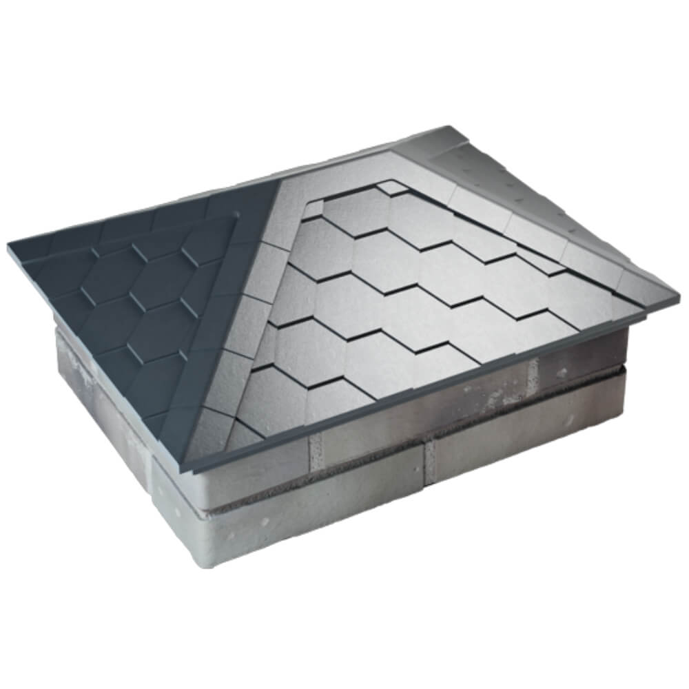 Колпак Zking Эверест Серый на столб 2х1.5 кирпича (520х390мм) Екатеринбург фото