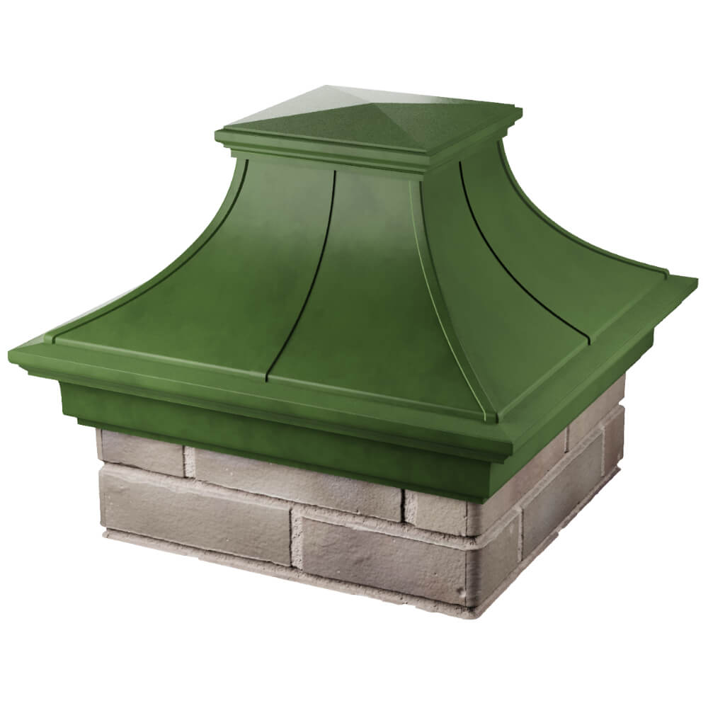 Колпак Zking Монблан Премиум Зеленый на столб 1.5х1.5 кирпича (385х385мм) в Екатеринбурге фото