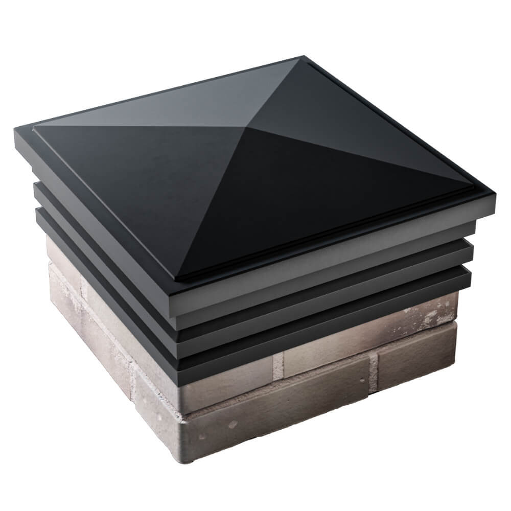 Колпак Zking Бона ХайТек Черный на столб 1.5х1.5 кирпича (385х385мм) в Екатеринбурге фото