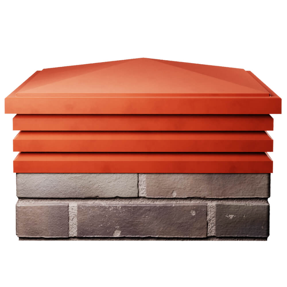 Колпак Zking Бона ХайТек Красный на столб 2х2 кирпича (513х513мм) Екатеринбург фото