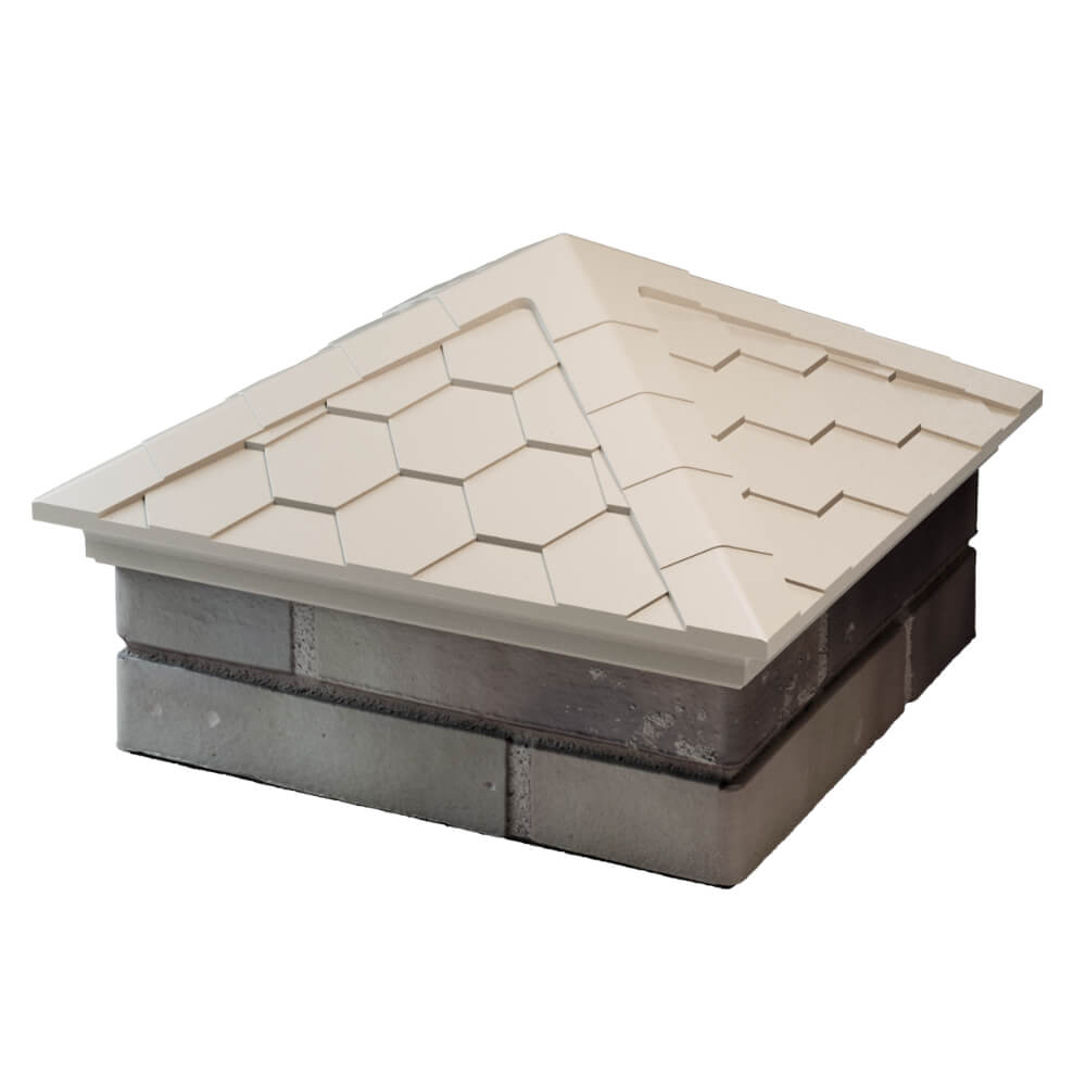 Колпак Zking Эверест Бежевый на столб 1.5х1.5 кирпича (390х390мм) в Екатеринбурге фото