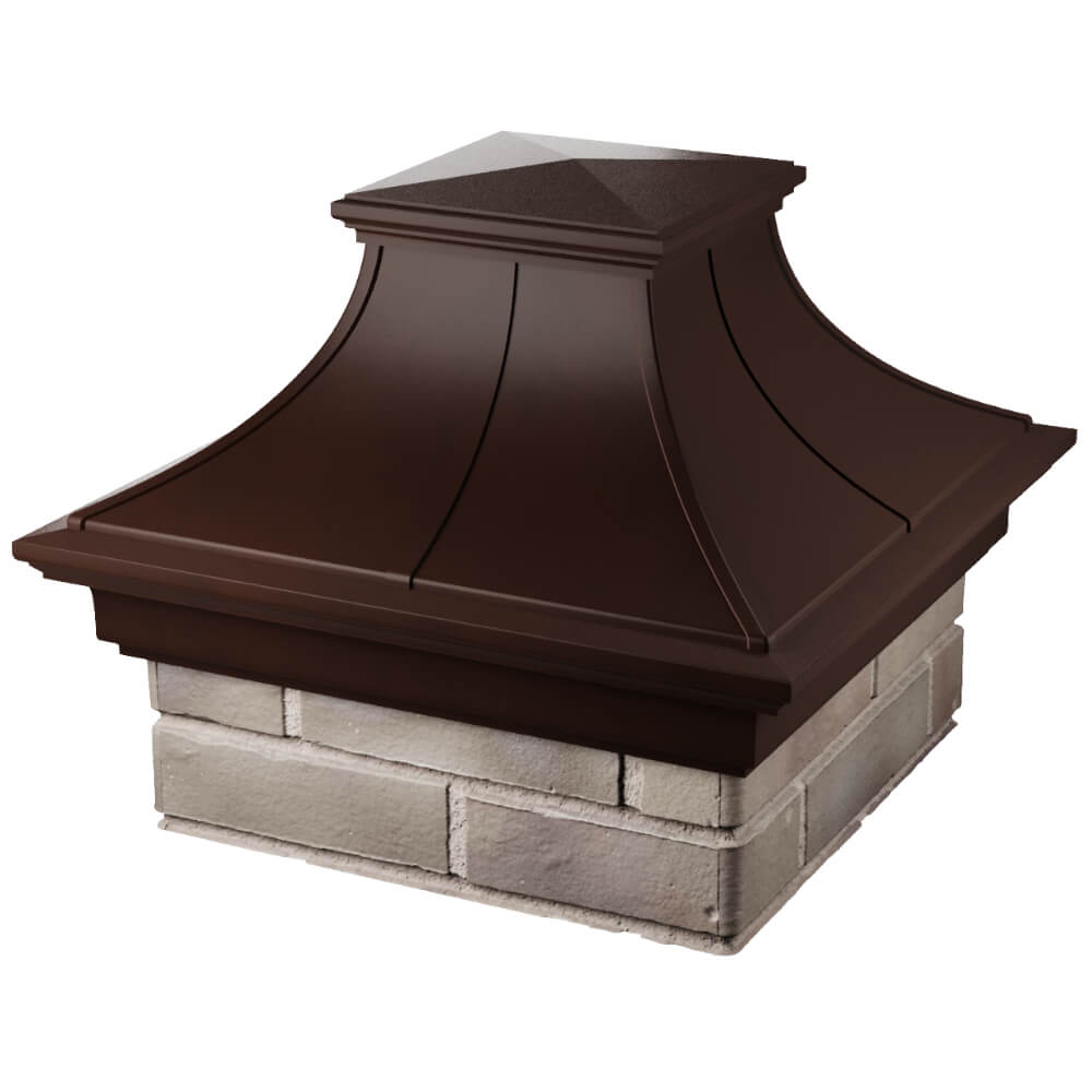 Колпак Zking Монблан Премиум Коричневый на столб 1.5х1.5 кирпича (385х385мм) в Екатеринбурге фото