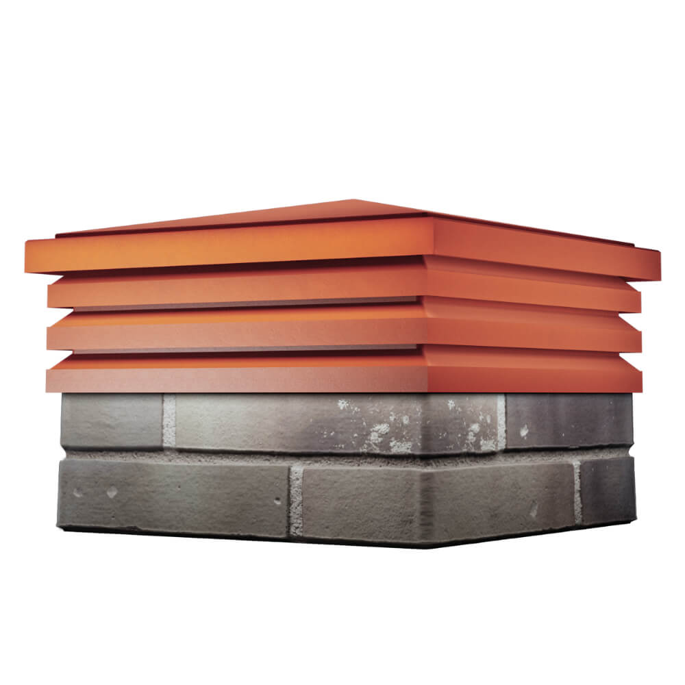 Колпак Zking Бона ХайТек Красный на столб 1.5х1.5 кирпича (385х385мм) в Екатеринбурге фото