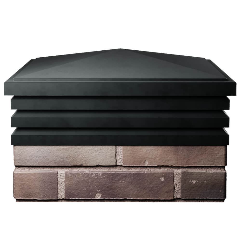 Колпак Zking Бона ХайТек Черный на столб 2х2 кирпича (513х513мм) Екатеринбург фото