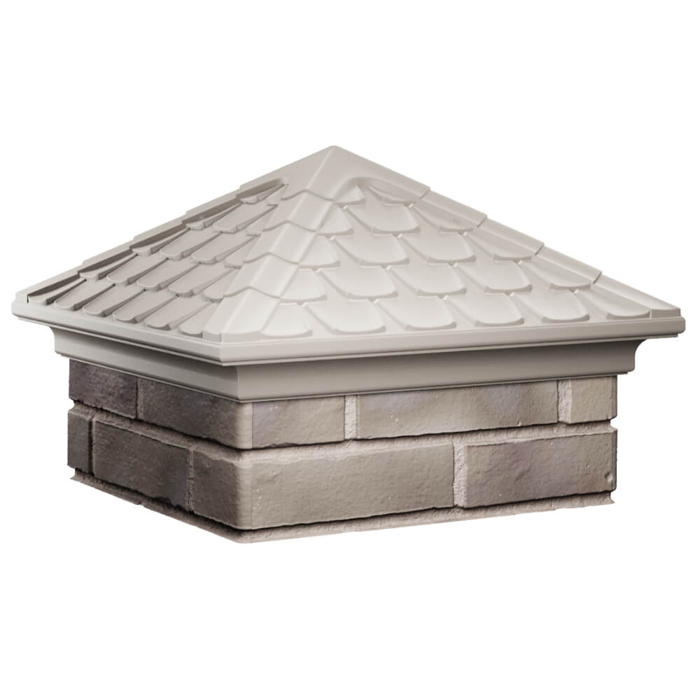 Колпак Zking Эльбрус Бежевый на столб 1.5х1.5 кирпича (385х385мм) в Екатеринбурге фото