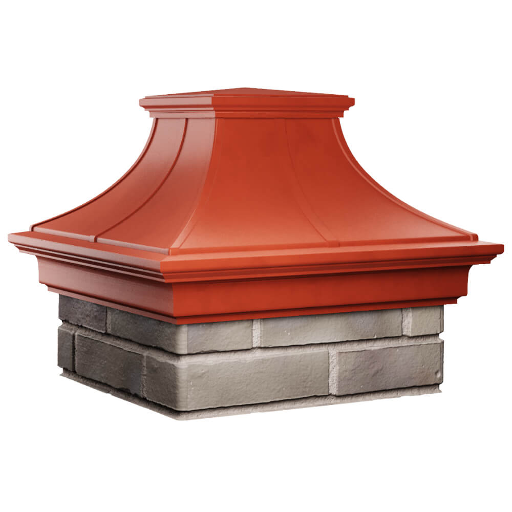 Колпак Zking Монблан Премиум Красный на столб 1.5х1.5 кирпича (385х385мм) в Екатеринбурге фото