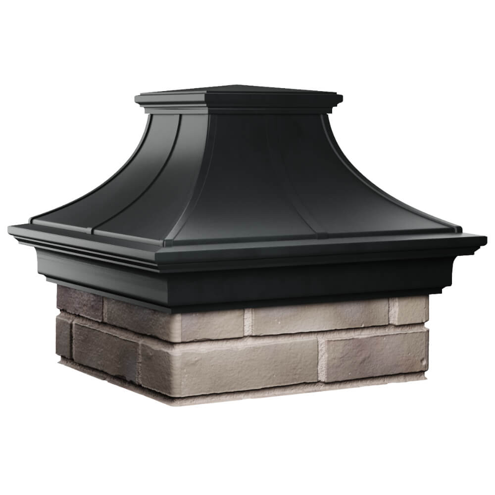 Колпак Zking Монблан Премиум Черный на столб 1.5х1.5 кирпича (385х385мм) в Екатеринбурге фото