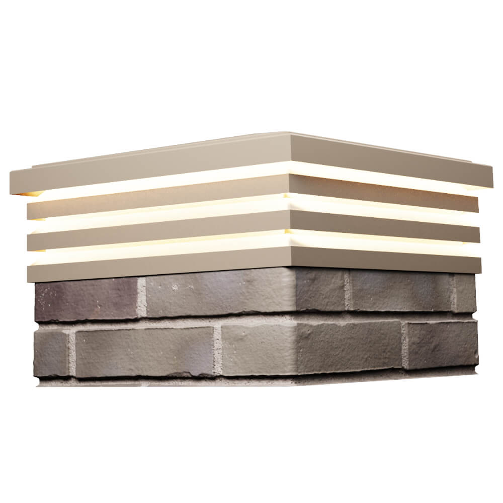 Колпак Zking Бона ХайТек Бежевый на столб 1.5х1.5 кирпича (385х385мм) с подсветкой в Екатеринбурге фото