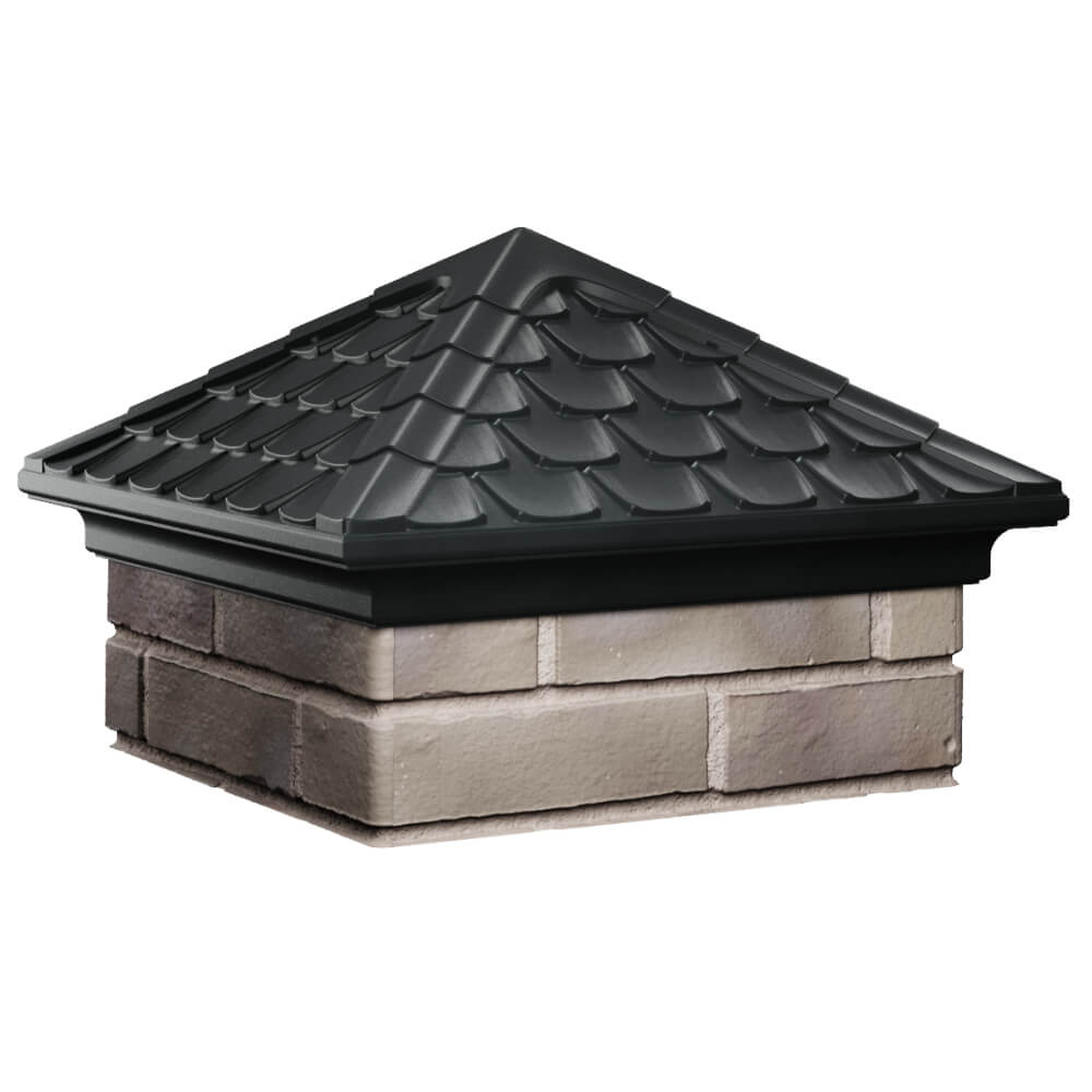 Колпак Zking Эльбрус Черный на столб 1.5х1.5 кирпича (385х385мм) в Екатеринбурге фото