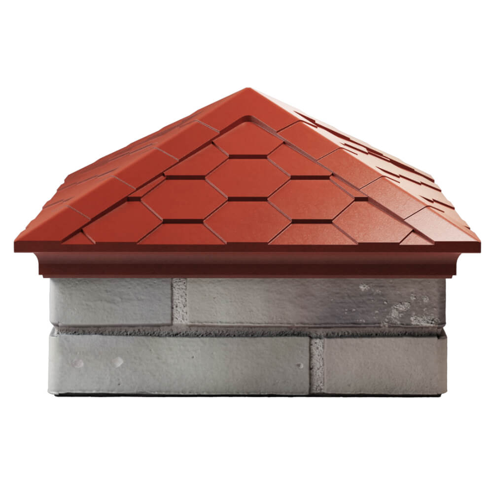 Колпак Zking Эверест Красный на столб 1.5х1.5 кирпича (390х390мм) Екатеринбург фото