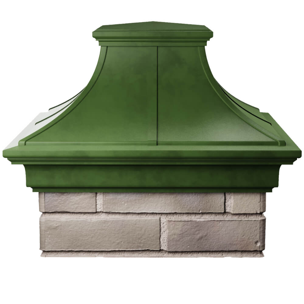Колпак Zking Монблан Премиум Зеленый на столб 1.5х1.5 кирпича (385х385мм) Екатеринбург фото