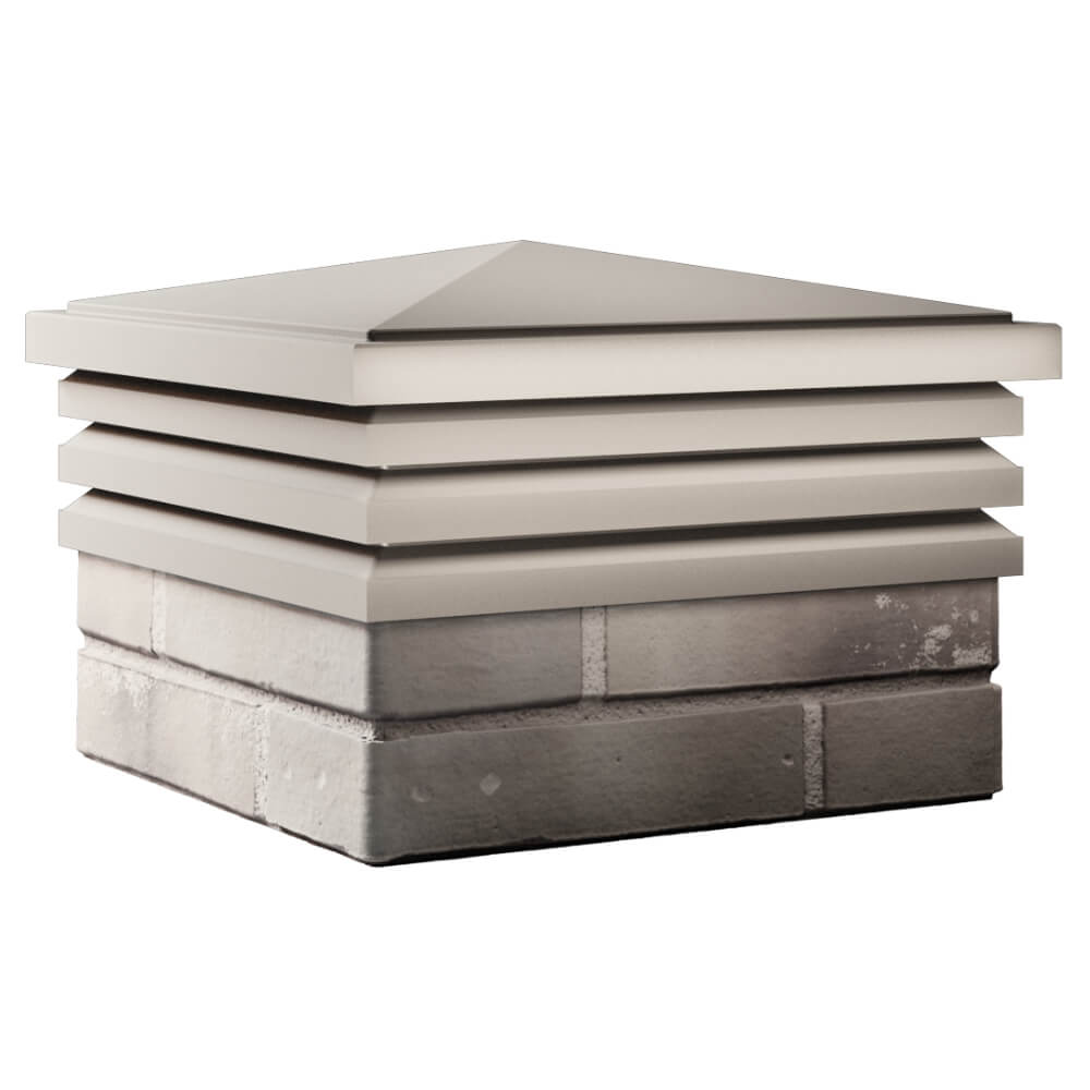 Колпак Zking Бона ХайТек Бежевый на столб 1.5х1.5 кирпича (385х385мм) в Екатеринбурге фото