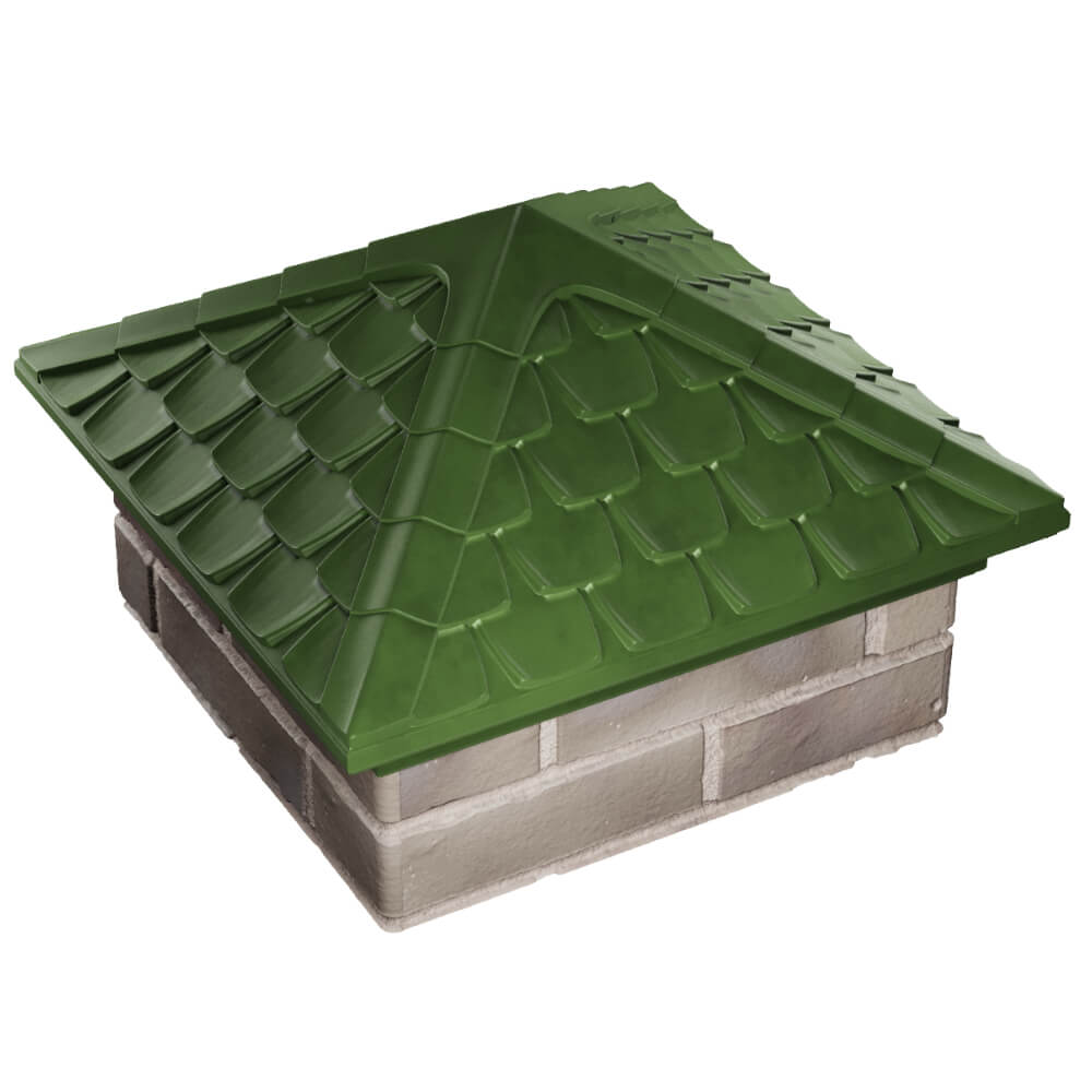 Колпак Zking Эльбрус Зеленый на столб 1.5х1.5 кирпича (385х385мм) в Екатеринбурге фото