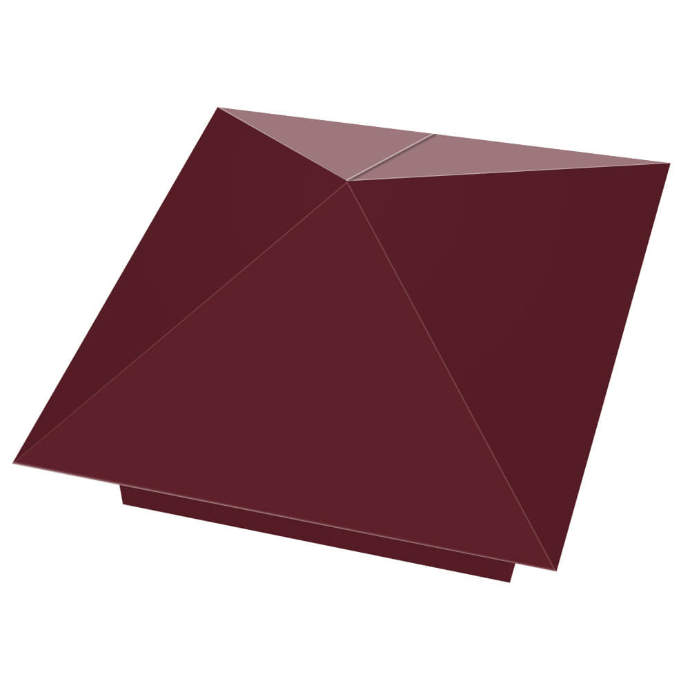 Колпак металлический 390х390мм RAL3005 Красное Вино заборный Екатеринбург фото