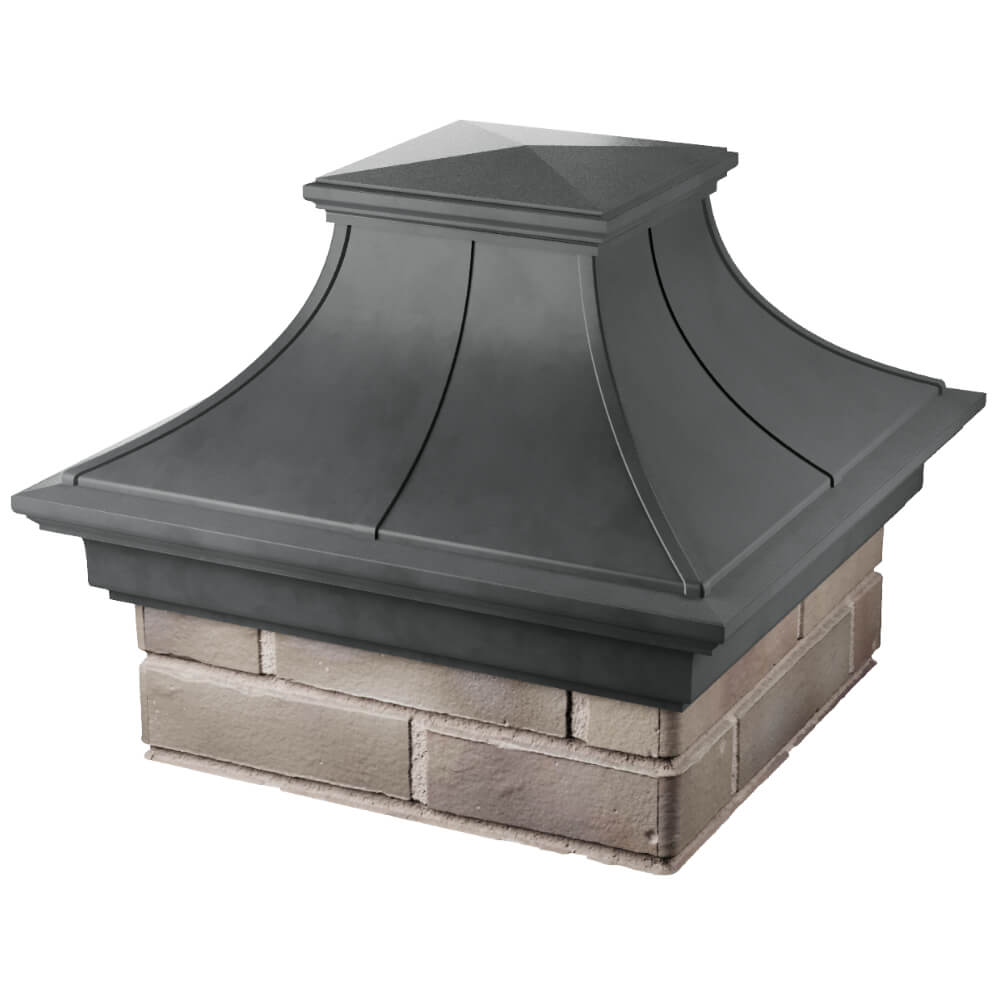 Колпак Zking Монблан Премиум Серый на столб 1.5х1.5 кирпича (385х385мм) в Екатеринбурге фото