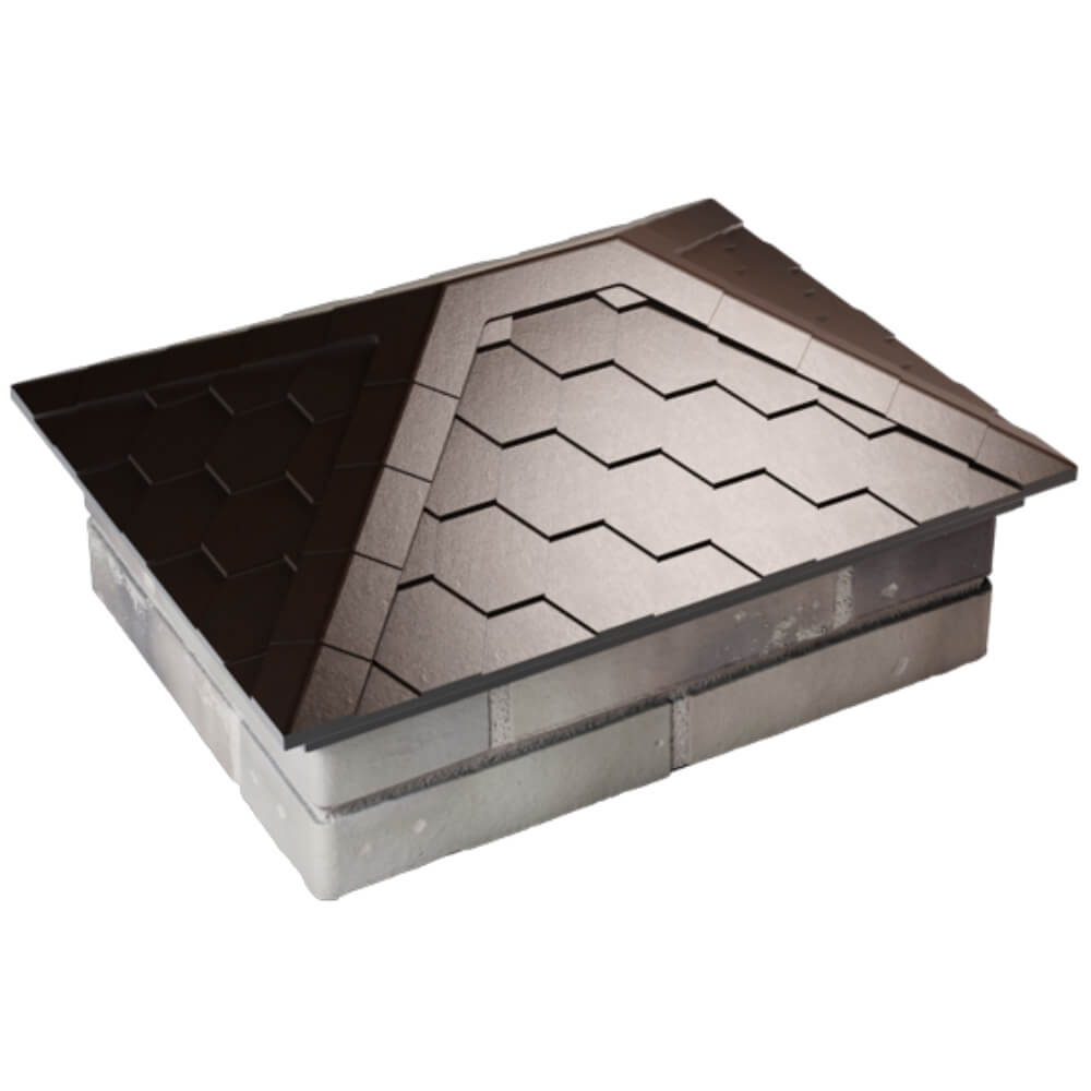 Колпак Zking Эверест Коричневый на столб 2х1.5 кирпича (520х390мм) Екатеринбург фото