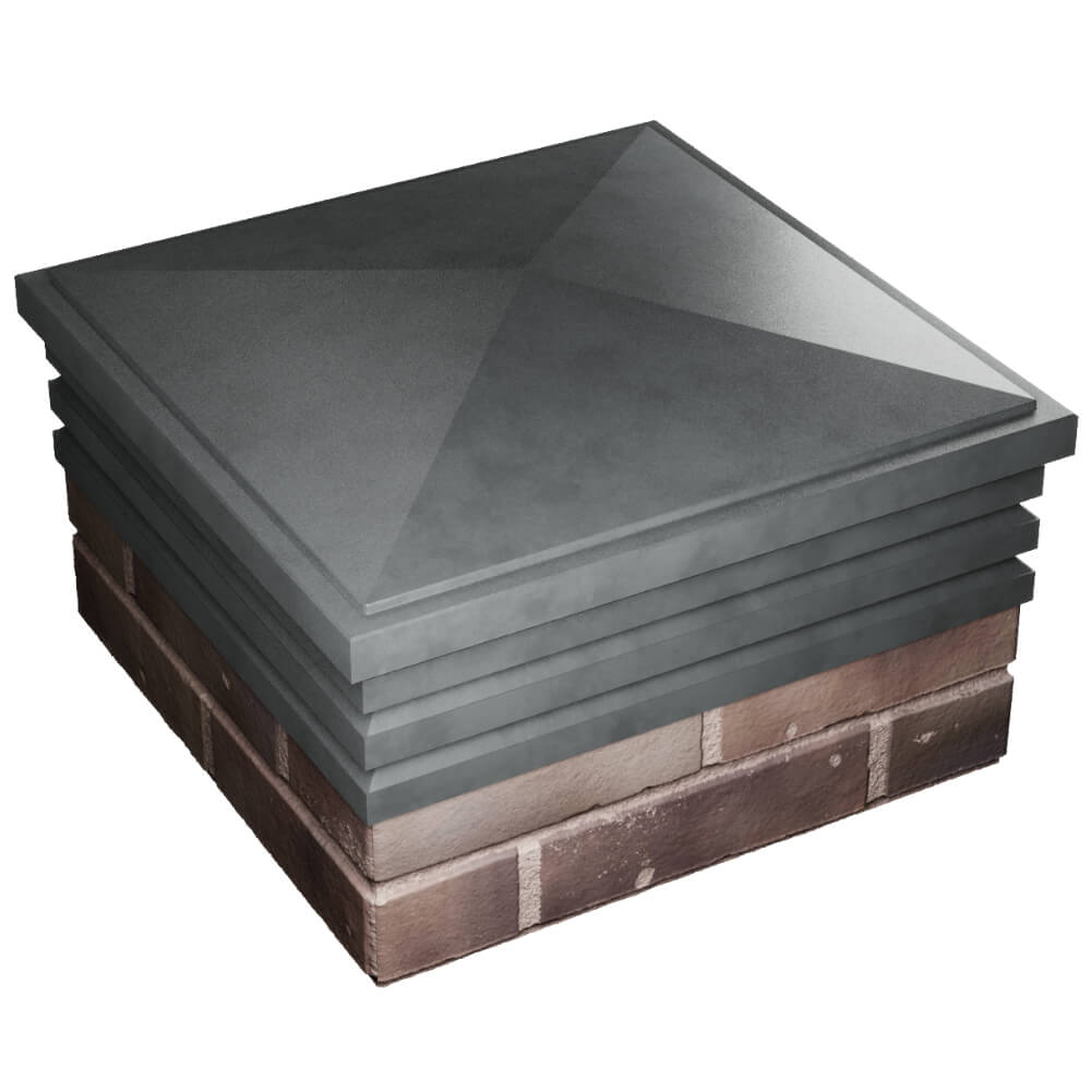 Колпак Zking Бона ХайТек Серый на столб 2х2 кирпича (513х513мм) в Екатеринбурге фото