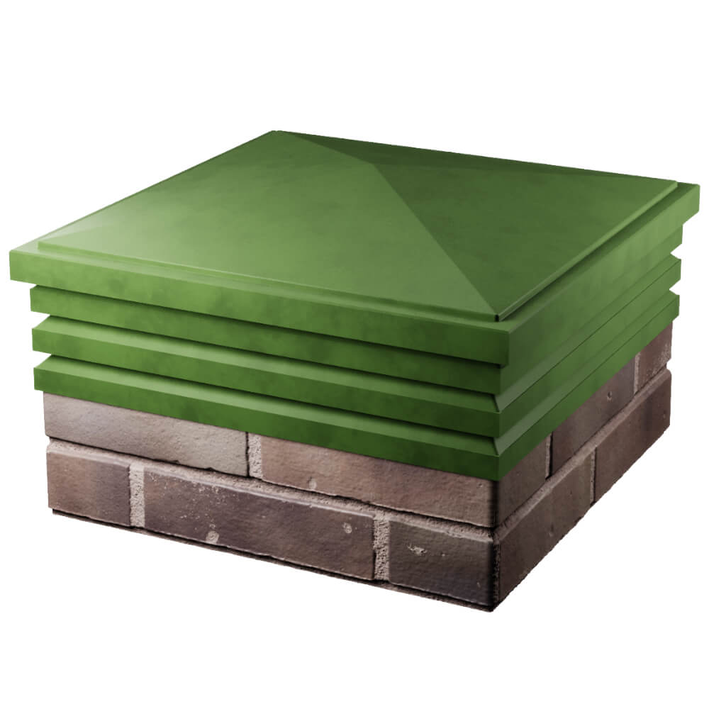 Колпак Zking Бона ХайТек Зеленый на столб 2х2 кирпича (513х513мм) в Екатеринбурге фото