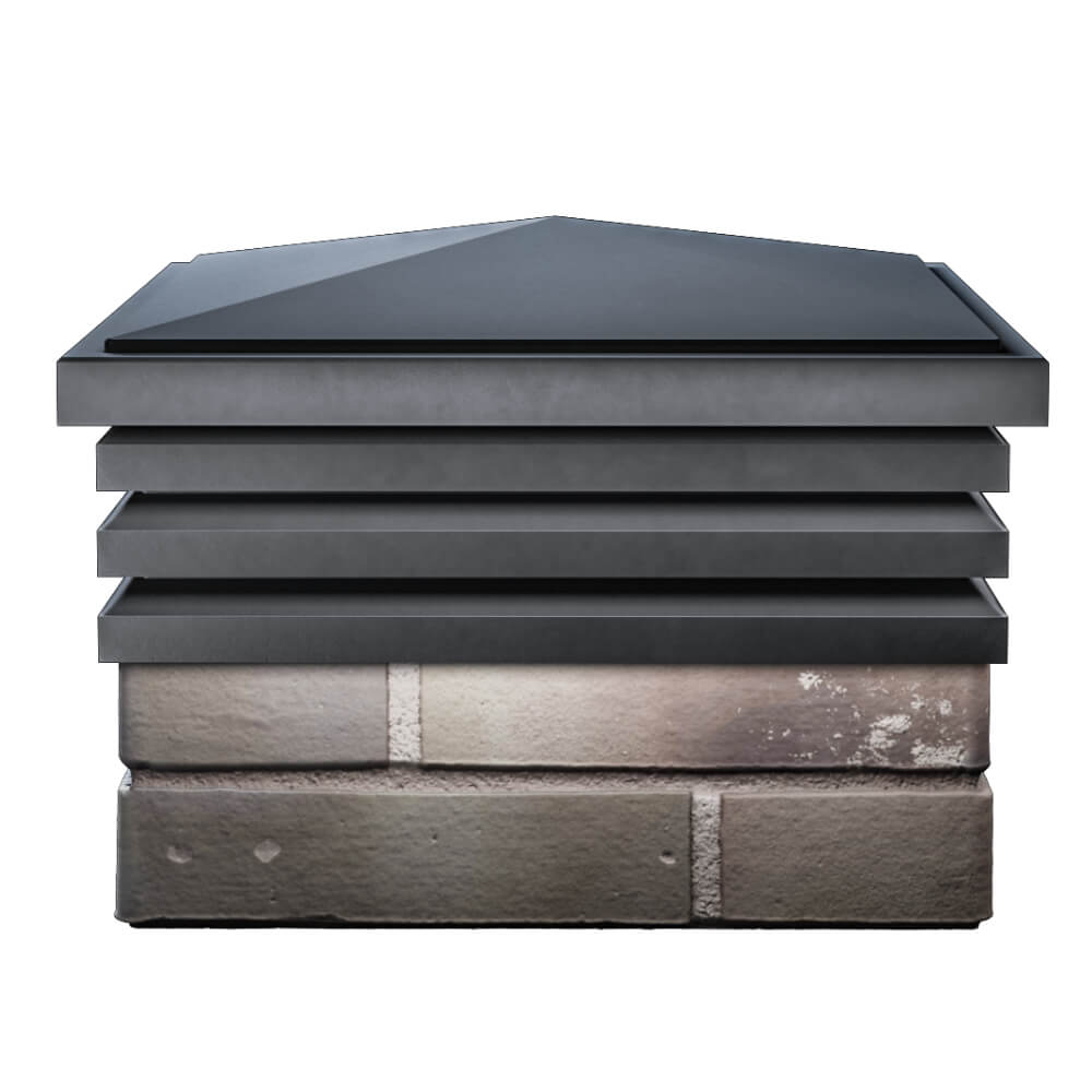 Колпак Zking Бона ХайТек Серый на столб 1.5х1.5 кирпича (385х385мм) Екатеринбург фото