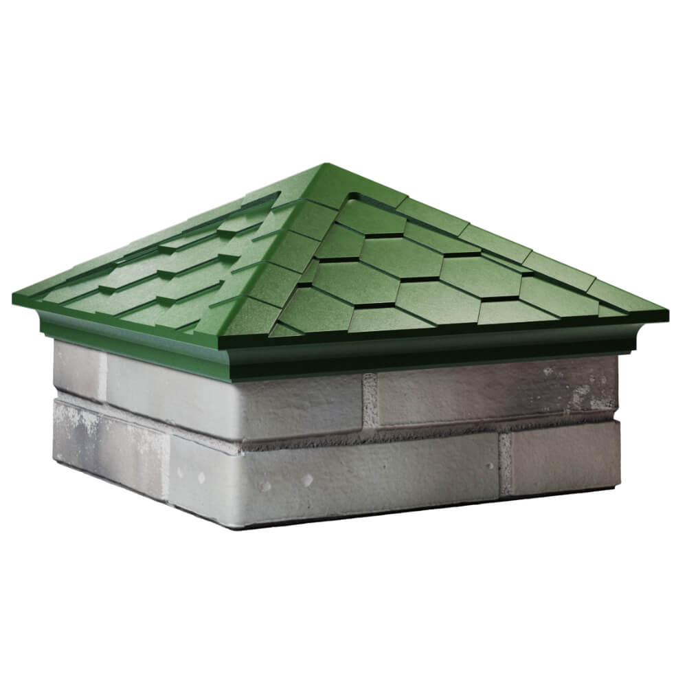 Колпак Zking Эверест Зеленый на столб 1.5х1.5 кирпича (390х390мм) в Екатеринбурге фото