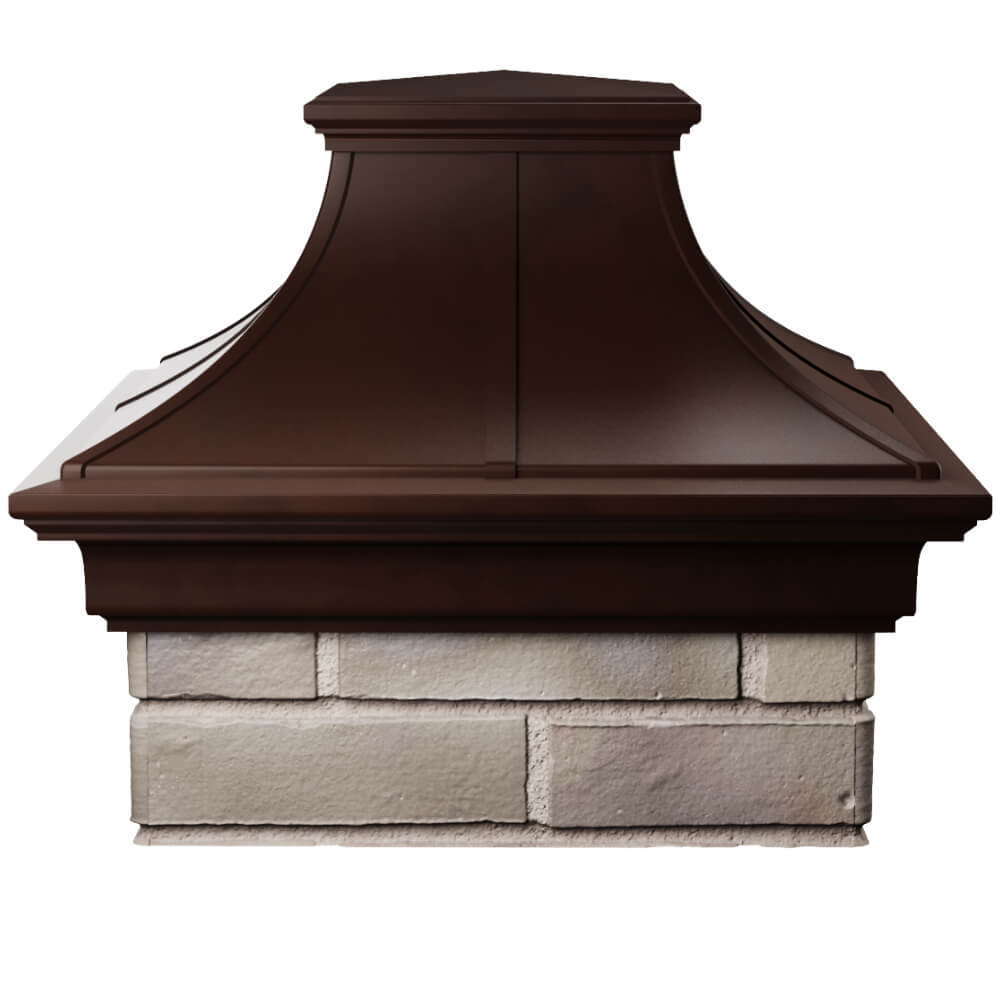 Колпак Zking Монблан Премиум Коричневый на столб 1.5х1.5 кирпича (385х385мм) Екатеринбург фото