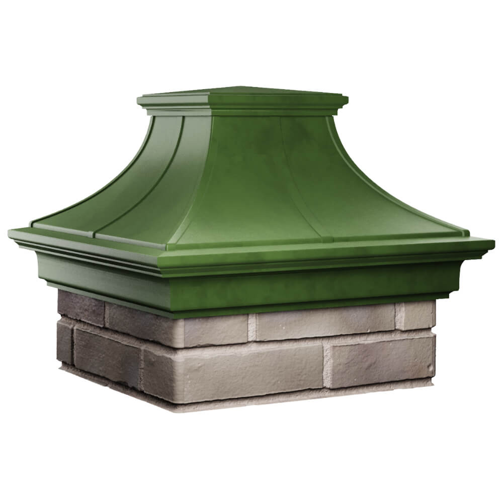 Колпак Zking Монблан Премиум Зеленый на столб 1.5х1.5 кирпича (385х385мм) в Екатеринбурге фото