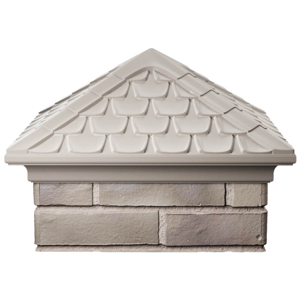 Колпак Zking Эльбрус Бежевый на столб 1.5х1.5 кирпича (385х385мм) Екатеринбург фото