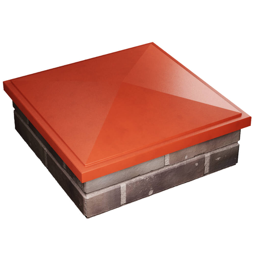 Колпак Zking БонаМоно Красный на столб 2х2 кирпича (515х515, 530х530мм) в Екатеринбурге фото