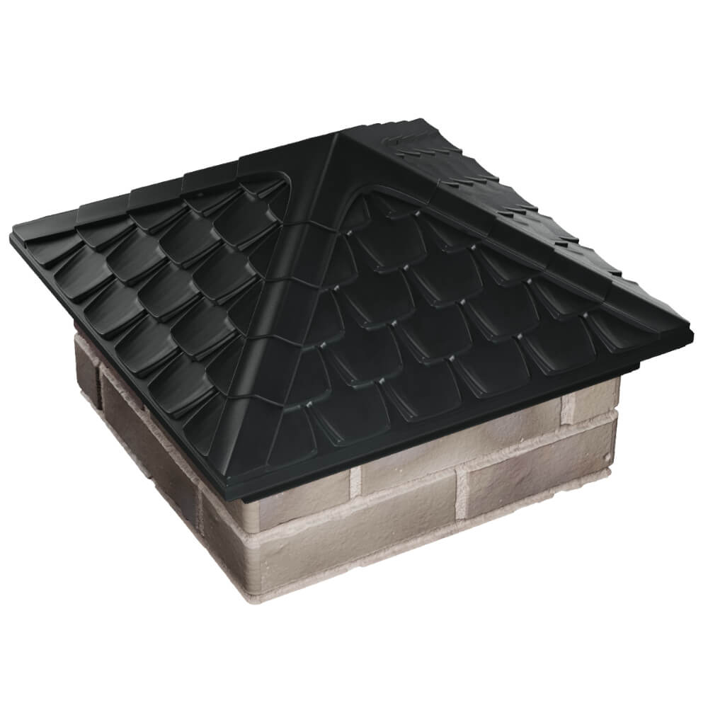 Колпак Zking Эльбрус Черный на столб 1.5х1.5 кирпича (385х385мм) в Екатеринбурге фото