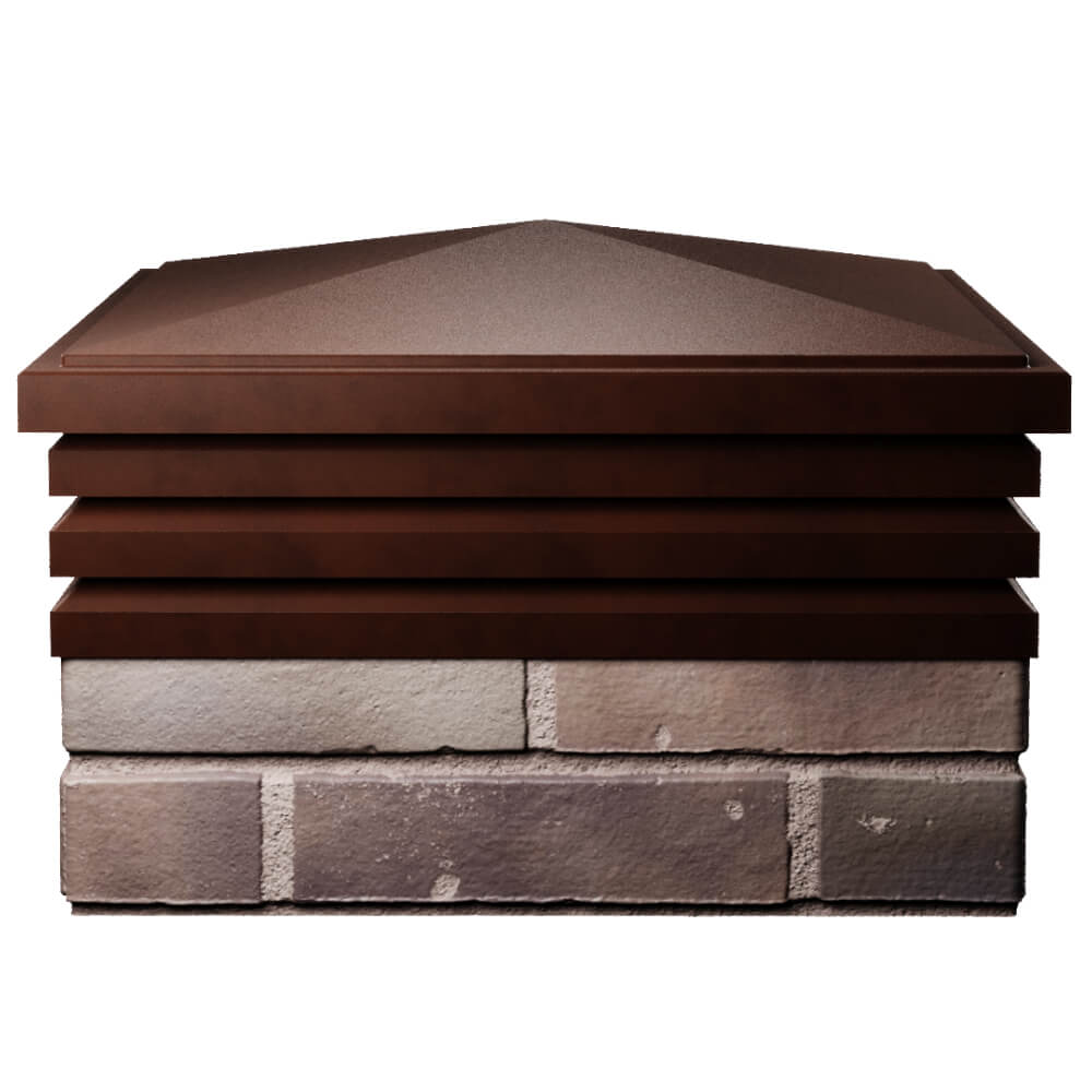 Колпак Zking Бона ХайТек Коричневый на столб 2х2 кирпича (513х513мм) Екатеринбург фото