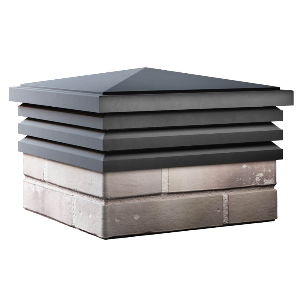 Колпак Zking Бона ХайТек Серый на столб 1.5х1.5 кирпича (385х385мм) в Екатеринбурге фото