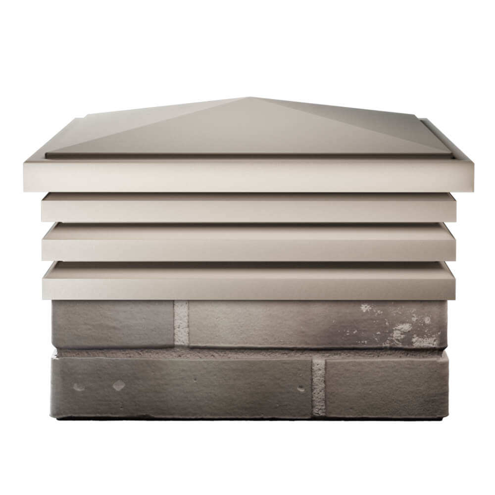 Колпак Zking Бона ХайТек Бежевый на столб 1.5х1.5 кирпича (385х385мм) Екатеринбург фото