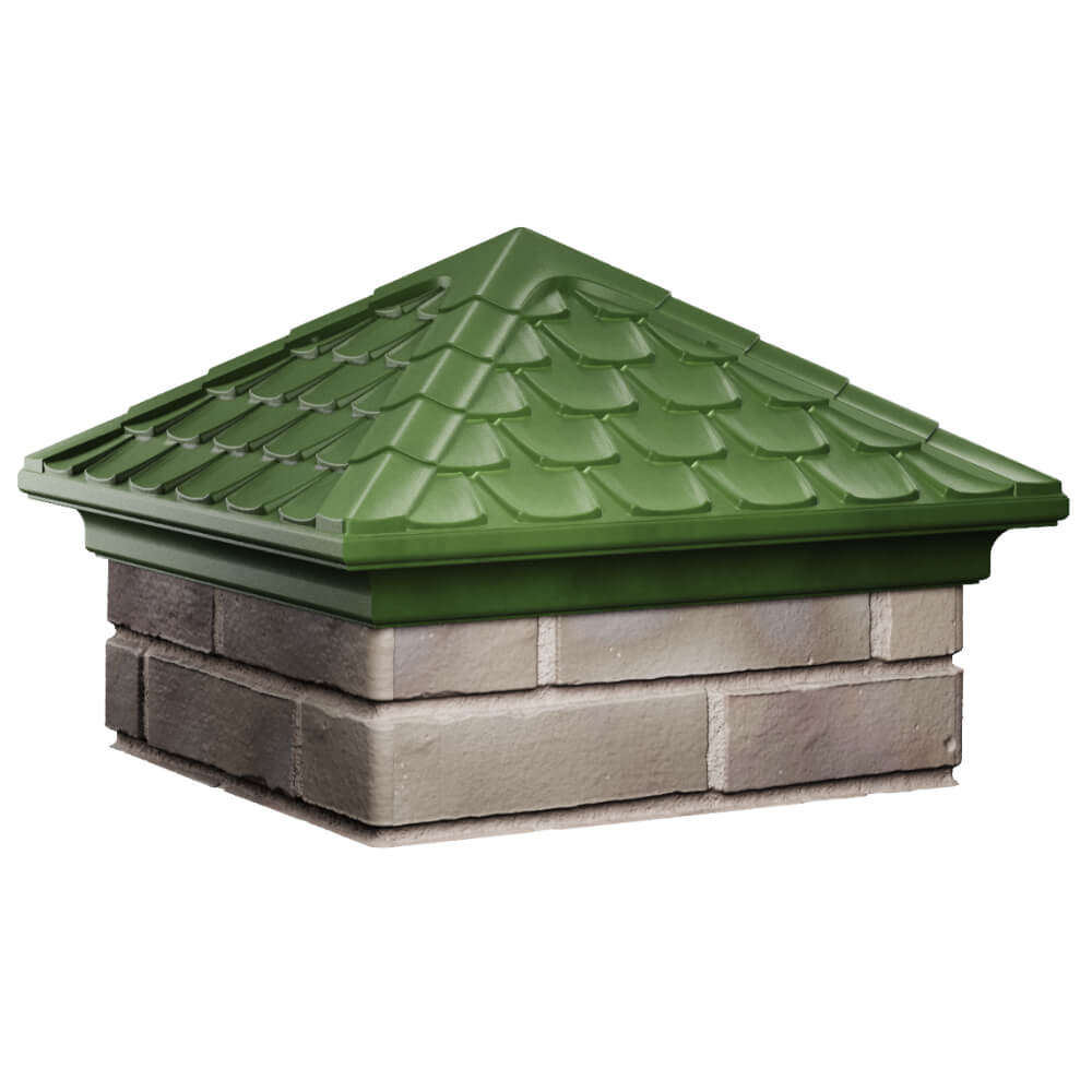 Колпак Zking Эльбрус Зеленый на столб 1.5х1.5 кирпича (385х385мм) в Екатеринбурге фото