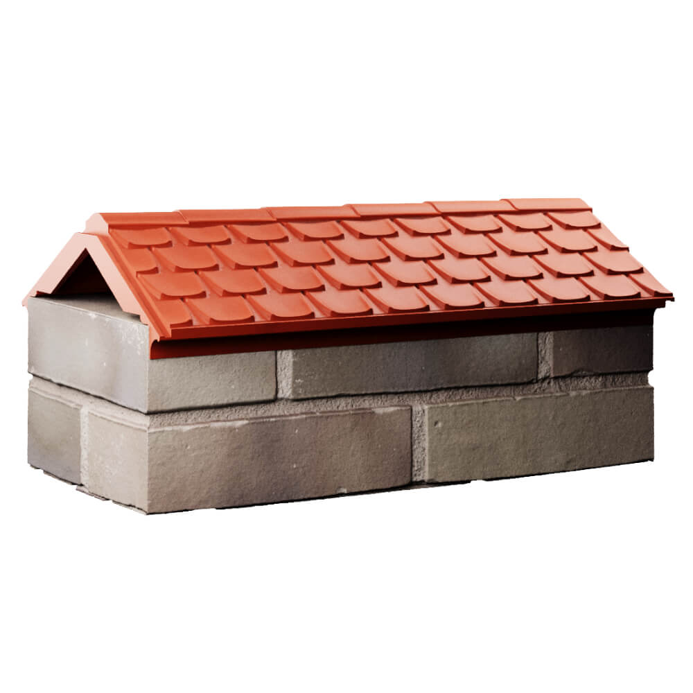 Парапет Zking Эльбрус Красный с посадкой на 1 кирпич (255мм) Екатеринбург фото