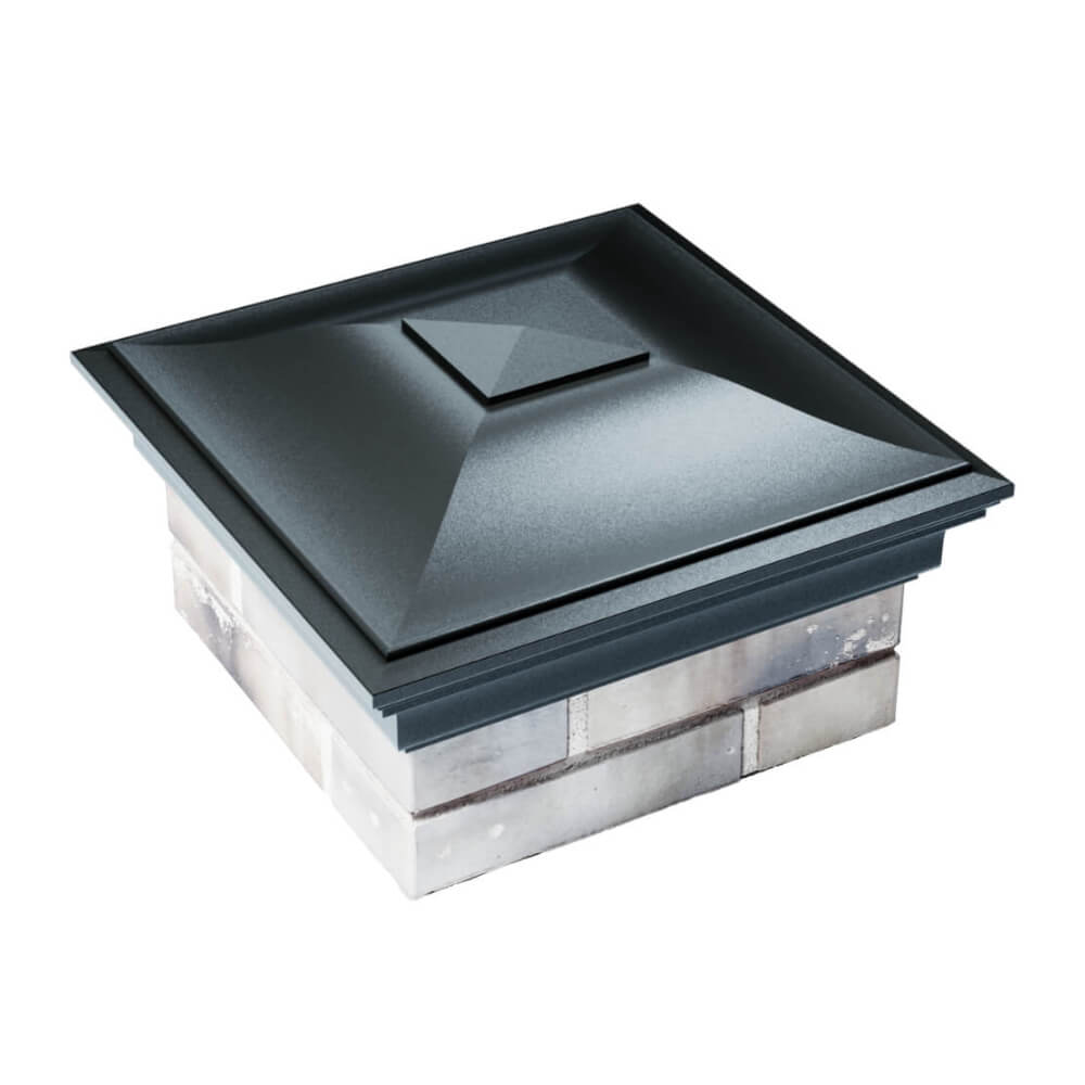 Колпак Zking Монблан Черный на столб 1.5х1.5 еврокирпича 0.7НФ (355х355мм) в Екатеринбурге фото