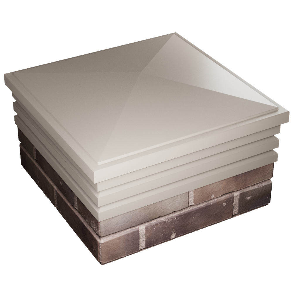 Колпак Zking Бона ХайТек Бежевый на столб 2х2 кирпича (513х513мм) в Екатеринбурге фото