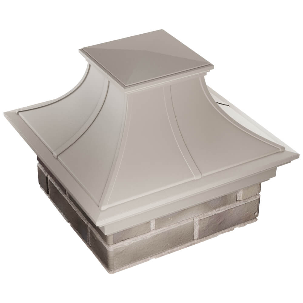 Колпак Zking Монблан Премиум Бежевый на столб 1.5х1.5 кирпича (385х385мм) в Екатеринбурге фото